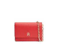 Kartenetui TOMMY HILFIGER "TH ICON CARD HOLDER W/CHAIN", Damen, rot, Lederimitat, Kleinlederwaren, Damen Geldbeutel, Portemonnaie, Minibag mit TH-Logoemblem (81581801-0) rot