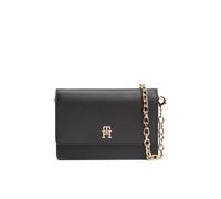 Kartenetui TOMMY HILFIGER "TH ICON CARD HOLDER W/CHAIN", Damen, schwarz, Lederimitat, Kleinlederwaren, Damen Geldbeutel, Portemonnaie, Minibag mit TH-Logoemblem (59323903-0) schwarz