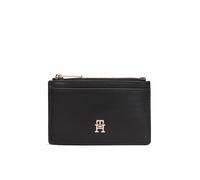 Kartenetui TOMMY HILFIGER "TH ICON LONG CC HOLDER", Damen, schwarz, Lederimitat, Basic, Kleinlederwaren, Geldbeutel, Portemonnaie mit goldfarbenem TH-Schmuckelement (17029228-0) schwarz