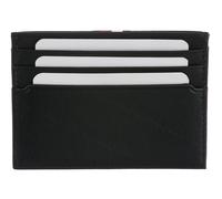 Kartenetui TOMMY HILFIGER "TH PREM LEA CC HOLDER", Damen, schwarz, Leder, unifarben, Kleinlederwaren, Unisex Geldbeutel, Portemonnaie mit Logo-Schriftzug (43525717-0) schwarz