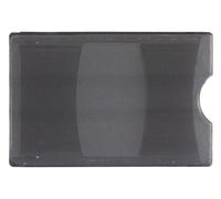 Kartenhalter / Cardholder / Namensschild,passend für 1 Karte, in Taschenformat, mit großer Ausschiebevorrichtung, aus Polykarbonat, Farbe: transparent rauch - 10 Stück
