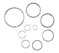 Karteo Schlüsselring [1 Stück] vernickelter Stahl Metallring 38 mm Ø Durchmesser Schlüsselanhänger Schlüsselringe für Schlüssel Anhänger