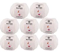 Kartopu Amigurumi und Baby Cotton Strickseil, Speziell Produziert für Amigurumi Liebhaber, (8 Pakete) Knäuel (Kugel) 1.76 Oz (50g)(Weiß 010)