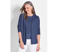 Kaschmir-Longstrickjacke blau 42