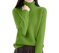 Kaschmir-Pullover für Damen, einfarbig, lange Ärmel, Rollkragenpullover, weich, bequem, leicht, gemütlich, warm, Winter-Top, Übergröße, lässig, einfarbig, Pullover, schmale Passform