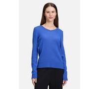 Strickpullover BETTY BARCLAY "Betty Barclay Damen Kaschmir-Pullover mit V-Ausschnitt", Damen, Gr. 44, blau (adria), Strick, Obermaterial: 100% Kaschmir., Basic, gerade normal, V-Ausschnitt, Langarm, P