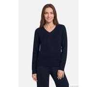 Strickpullover BETTY BARCLAY "Betty Barclay Kaschmir-Pullover mit V-Ausschnitt" Gr. 48, blau (dunkelblau) Damen Pullover (19150432-48) dunkelblau