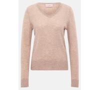 Kaschmir-Pullover mit V-Ausschnitt Funghi Melange Damen