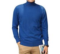 Kaschmir Rollkragenpullover Herren Herbst/Winter Rollkragen Langarm Reine Farbe Pullover Herren, blau, X-Large
