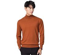 Kaschmir Rollkragenpullover Herren Herbst/Winter Rollkragen Langarm Reine Farbe Pullover Herren, champagnerfarben, Large