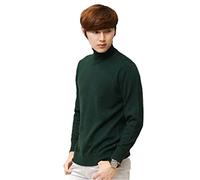 Kaschmir Rollkragenpullover Herren Herbst/Winter Rollkragen Langarm Reine Farbe Pullover Herren, grün, Large