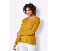 Kaschmirpullover CREATION L PREMIUM "Kaschmir-Pullover", Damen, Gr. 36/38, gelb (ocker), 100% Kaschmir, unifarben, Pullover (42328556-36) ocker