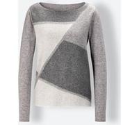 Kaschmirpullover grau-ecru 34