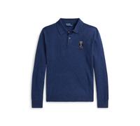 Polo Ralph Lauren Washed Long Sleeve Bear Polo Rustic Navy Heather Blau M