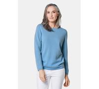 Kaschmirpullover mit U-Boot Ausschnitt blau 50