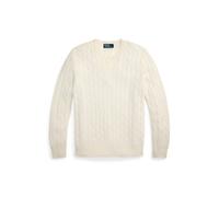 Kaschmirpullover mit Zopfmuster L Cream