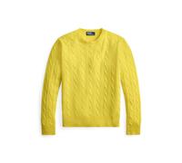 Kaschmirpullover mit Zopfmuster L Yellow