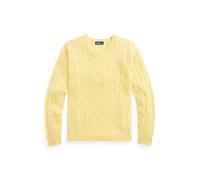 Kaschmirpullover mit Zopfmuster M Yellow