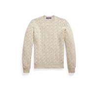 Kaschmirpullover mit Zopfmuster S Gold
