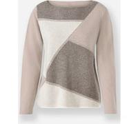 Strickpullover HEINE "U-Boot-Pullover", Damen, Gr. 42, braun (sesam, ecru), 100% Kaschmir, gemustert, Pullover Strickpullover (55699707-42) sesam, ecru
