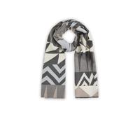 Kaschmirweicher Schal aus Poly-Viskose-Mischung mit graphischem Muster schwarz