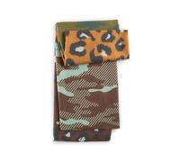 Kaschmirweicher Schal mit gedrucktem Leo-Camou-Mix grün - Gr. - one size