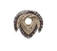 Kaschmirweiches Bandana mit Paisleymuster und Fransen beige, 120X120CM
