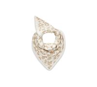 Kaschmirweiches Dreieckstuch mit Leo-Muster und Fake Fur-Rand beige - Gr. - 126