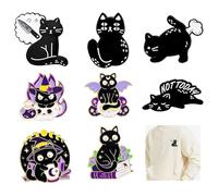 KASESSS 8Stück Schwarze Katzen Pins Anstecker, Niedliche Anstecker Pin, Verspielte Katzen Enamel Pin Brosche, Modisch Broschen für Kleidung, Emaille Pin für Rucksäcke Hut Taschen,Geschenke für Freunde