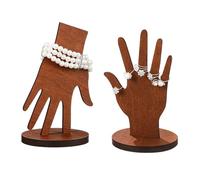 KASESSS Ring Schmuckständer Holz, Kleine Ringhalter, Ringständer Schmuck Handflächenform, Holz Armband Ständer, Abnehmbarer Ring Halter Doppelt Nutzbar für Armbänder Ringe für Mädchen und Frauen