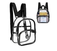 KASESSS Transparente PVC Kleiner Rucksack, 23x19x7cm Stadionzugelassen Mini Rucksack Durchsichtige Tasche mit Verstellbaren Gurten Wasserdichter Festival Tasche Unisex für Konzert Sport Reise