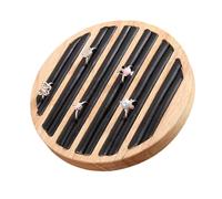 KASFDBMO Runde Holz Schmuckablage Vintage Stil Praktischer Aufbewahrungshalter Für Ringe Armbänder Ohrringe Vitrine Handgefertigte Schmuck Ausstellungsplatte Aus Holz