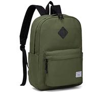 Kasgo Schulrucksack Teenager, Leicht Großer 17,3L Rucksack Damen Jungen Mädchen Kinder 8-12 Jahren Wasserabweisend 15,6 Zoll Hochschule Rucksack für Reise Lässiger Arbeit Tagesrucksack Grün