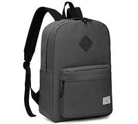 Kasgo Schulrucksack Teenager, Leicht Großer 17,3L Rucksack Damen Jungen Mädchen Kinder 8-12 Jahren Wasserabweisend 15,6 Zoll Hochschule Rucksack für Reise Lässiger Arbeit Tagesrucksack Grau