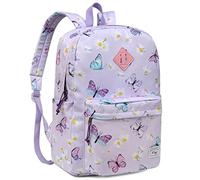 Kasgo Schulrucksack Teenager, Leicht Großer 17,3L Rucksack Damen Mädchen Kinder 8-12 Jahren Wasserabweisend 15,6 Zoll Hochschule Rucksack für Reise Lässiger Arbeit Tagesrucksack Lila Schmetterling