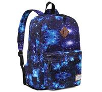 Kasgo Schulrucksack Teenager, Leicht Großer 17,3L Rucksack Herren Damen Jungen Mädchen Kinder ab 12 Jahren Wasserabweisend 15,6 Zoll Tagesrucksack für Hochschule Reise Lässiger Blau Sternenhimmel