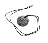 KASHU Edelstein Schungit direkt aus Karelien: Anhänger "Blume des Lebens" 50 mm