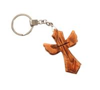 Kassis Geschenkartikel Olivenholz Schlüsselanhänger Kreuz im Engel Form schönes Geschenk zu mehreren Anlässen (1)