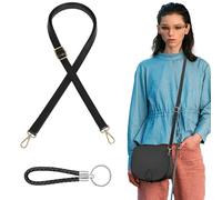 KASURE Schultergurt für Taschen und Schwarzer Schlüsselanhänger, Frauen Leder Schulterriemen Trageriemen Verstellbarer Schultergurt Tasche Schultergurte für Geldbörse, Handtaschen (Goldene)