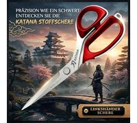 KATANA 20cm LINKSHÄNDER Premium Schneiderschere Professionelle Stoffschere ultrascharf langlebig Ergonomische Profi Nähschere für präzise Schnitte Hochwertiger Spezialstahl für Stoff Leder Textilien