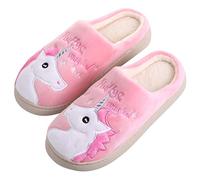Katara Einhorn Plüsch-Hausschuhe *große Auswahl* Tier-Schlappen für Damen und Herren, EU Größe 40/41, Etikett CN 42/43, Pink Magic