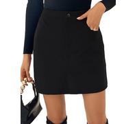 Kate Kasin Damen Cordrock Minirock Hohe Taille Schmale Passform Wickelrock Herbst&Winter Kordsamt Rock Kurzer Rock aus Cord