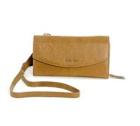 Kate Lee Damen Tobacco avec intérieur Portefeuille Sac à bandoulière en Cuir NLIYANE Interior Wallet Kartenhalter Tasche Zwei Schulterriemen aus Leder und Kette, Petit, Tabak-Braun, Petit
