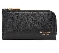 kate spade new york Devin Geldbörse für Damen, genarbtes Leder, klein, schmal, Bifold, Schwarz, Einheitsgröße