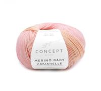 Katia Babywolle Merino Baby Aquarelle, Wolle mit Farbverlauf, sehr weich und pflegeleicht, Easy Care Waschmaschine + Trockner geeignet | 50g (361)