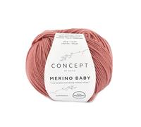 Katia Babywolle Merino Baby, Farbe 87 - ponche, 50g Merinowolle zum Stricken und Häkeln, für Nadelstärke 3 - 3,5 mm
