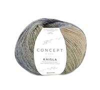 Katia Concept Kaisla Premium Sockenwolle Merinowolle mit Alpaka, Strumpfwolle 65% Wolle, 25% Polyamid, 10% Alpaka, Sockengarn 100g, 400m Lauflänge, Superwash, Mehrfarbig (350)