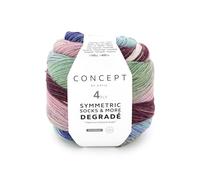 Katia Concept Symmetric Socks & More Degrade 4ply, Sockengarn 100 g 400 m Sockenwolle mit Farbverlauf, Strumpfwolle mit Merinowolle (82)