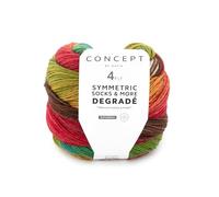Katia Concept Symmetric Socks & More Degrade 4ply, zwei gleiche Socken stricken, Sockengarn 100 g 400 m Sockenwolle mit Farbverlauf, Strumpfwolle mit Merinowolle (85)