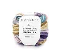 Katia Concept Symmetric Socks & More Infinity 4ply, Sockenwolle mit Farbverlauf, Strumpfwolle 4-fach, Sockengarn 4-fädig, 75% Wolle (Merino mulesingfrei), 25% Polyamid (93)